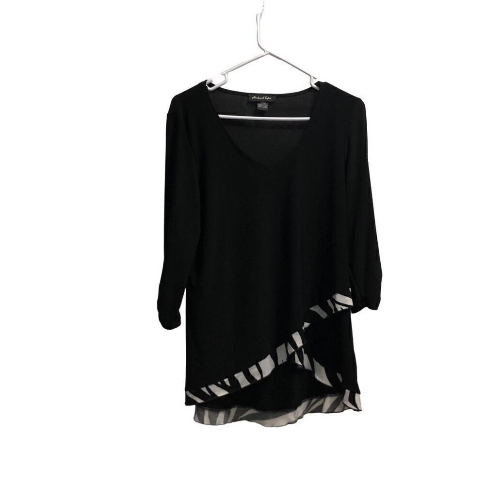 Michael Tyler Medium (M) Black and White Zebra Tunic